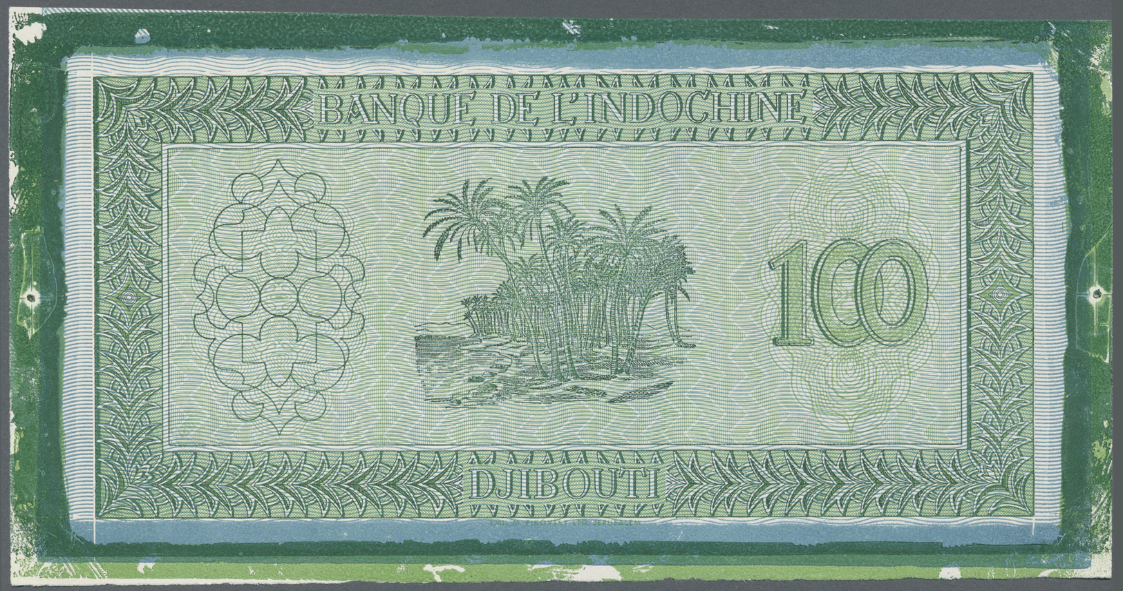 00650 Djibouti / Dschibuti: 100 Francs ND(1945) PROOF Of P. 16p, A Highly Rare And Rarely Offered Pair Of Proof Prints ( - Djibouti