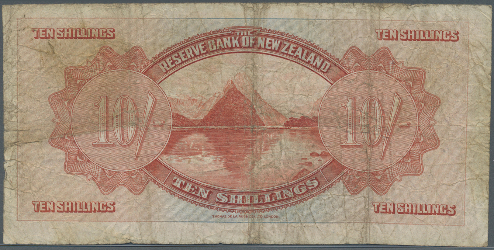 01833 New Zealand / Neuseeland: 10 Shillings ND P. 154, Used With Several Folds And Creases, Stain In Paper, Softness In - New Zealand