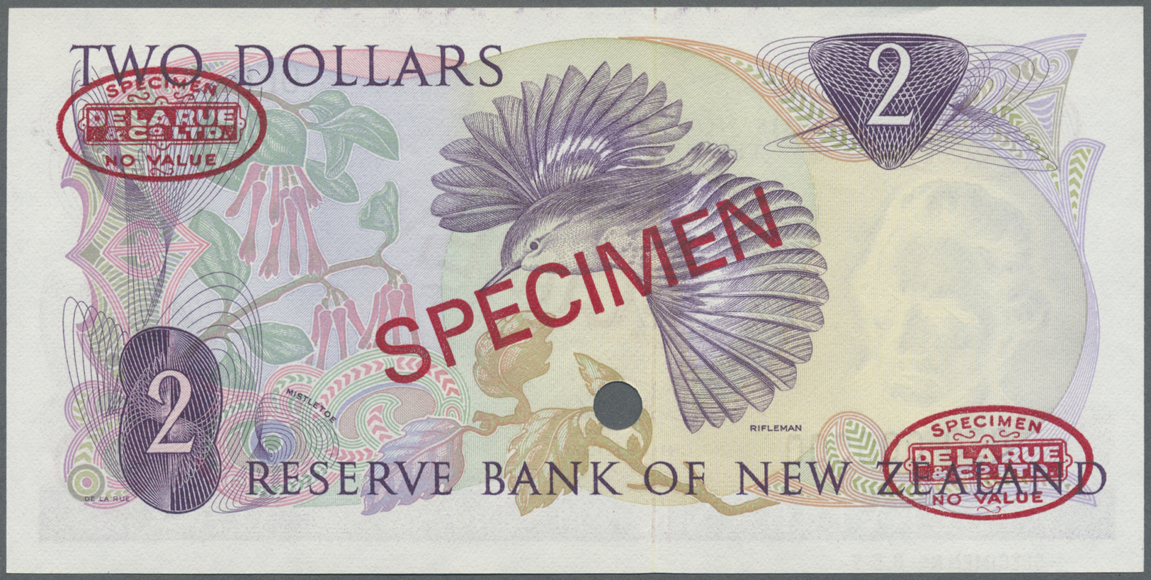 01840 New Zealand / Neuseeland: 2 Dollars ND Specimen P. 164bs In Condition: UNC. - New Zealand