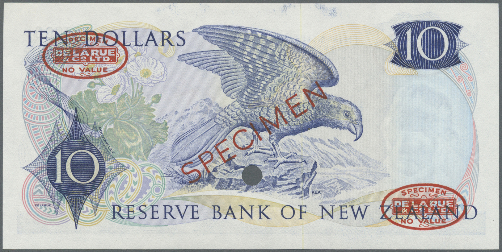 01842 New Zealand / Neuseeland: 10 Dollars ND Specimen P. 166as In Condition: UNC: - New Zealand