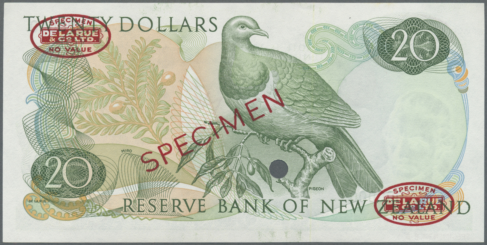 01843 New Zealand / Neuseeland: 20 Dollars ND Specimen P. 167as In Condition: UNC. - New Zealand