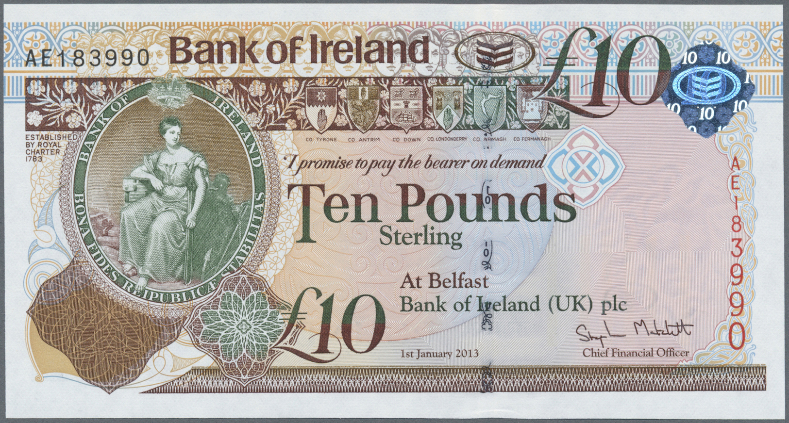 01877 Northern Ireland / Nordirland: Set Of 2 Notes 10 And 20 Pound 2013 P. 87, 88 Both In Condition: UNC. (2 Pcs) - Other & Unclassified