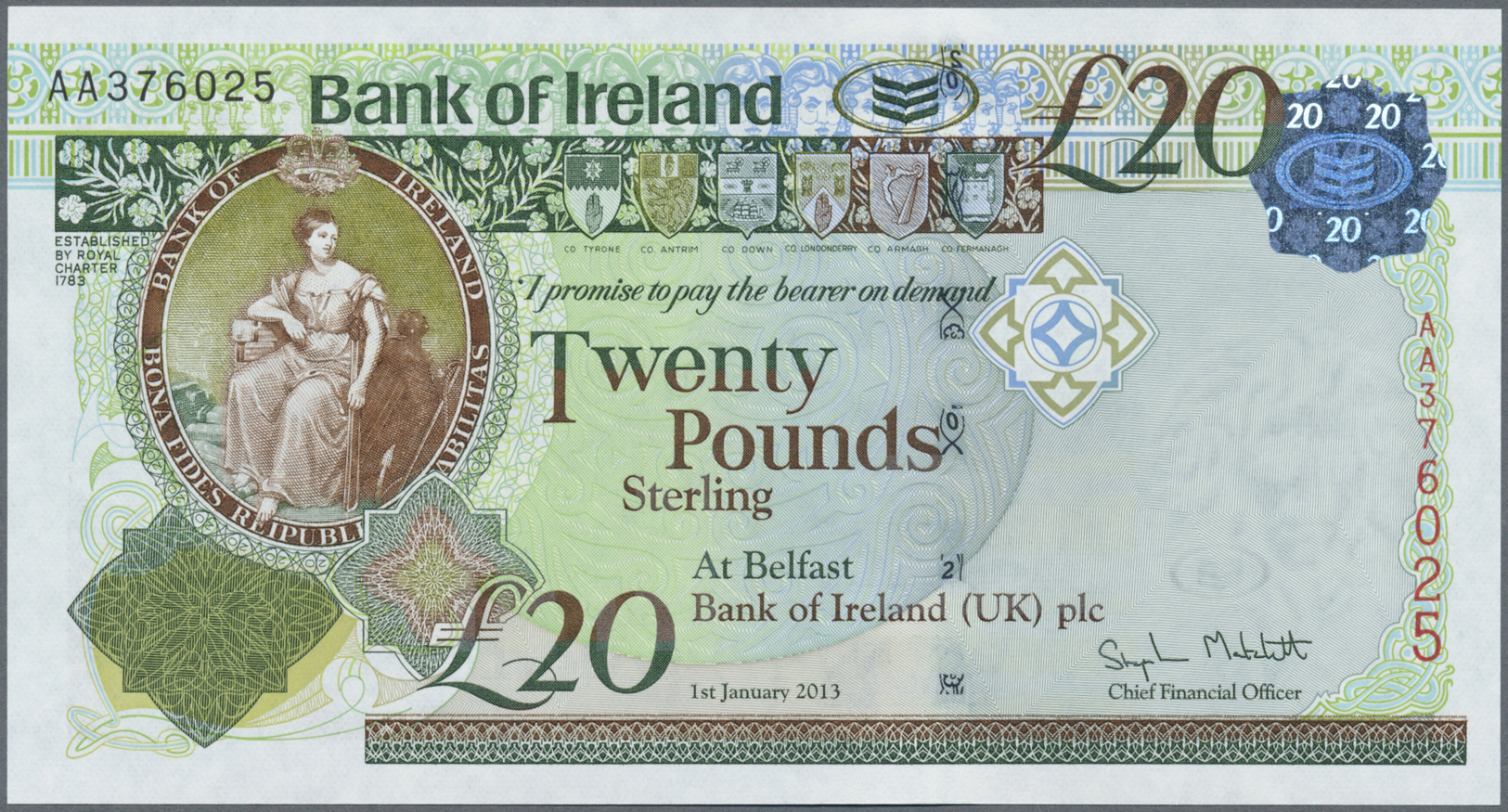 01878 Northern Ireland / Nordirland: Set Of 2 Notes 20 Pounds 2013 P. 88 In Condition: UNC. (2 Pcs) - Other & Unclassified