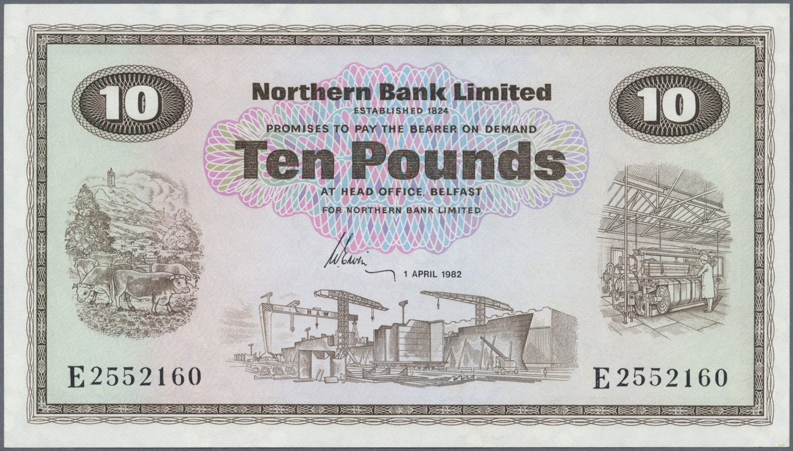 01892 Northern Ireland / Nordirland: 10 Pounds 1982 P. 189d In Condition: UNC. - Other & Unclassified