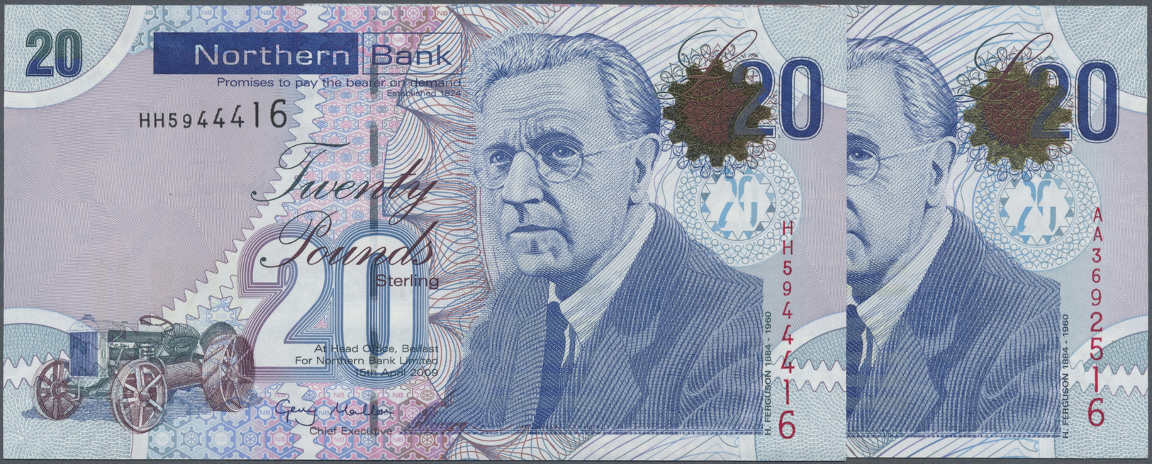 01900 Northern Ireland / Nordirland: Set Of 2 Notes Danske Bank 20 Pounds 2012 P. 213, In Condition XF And UNC. (2 Pcs) - Other & Unclassified