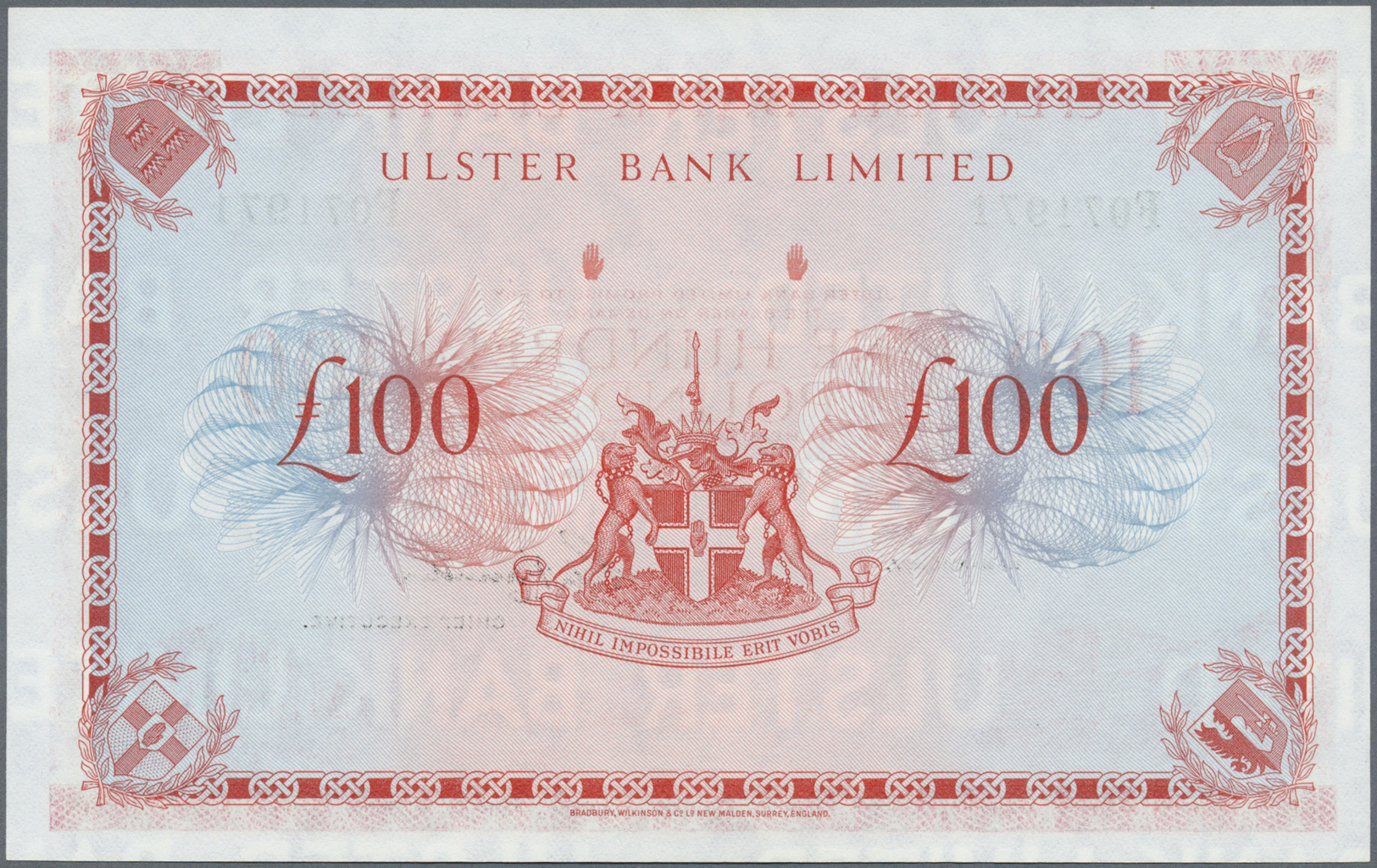 01906 Northern Ireland / Nordirland: Ulster Bank Limited 100 Pounds 1977 P. 330a In Condition: UNC. - Other & Unclassified