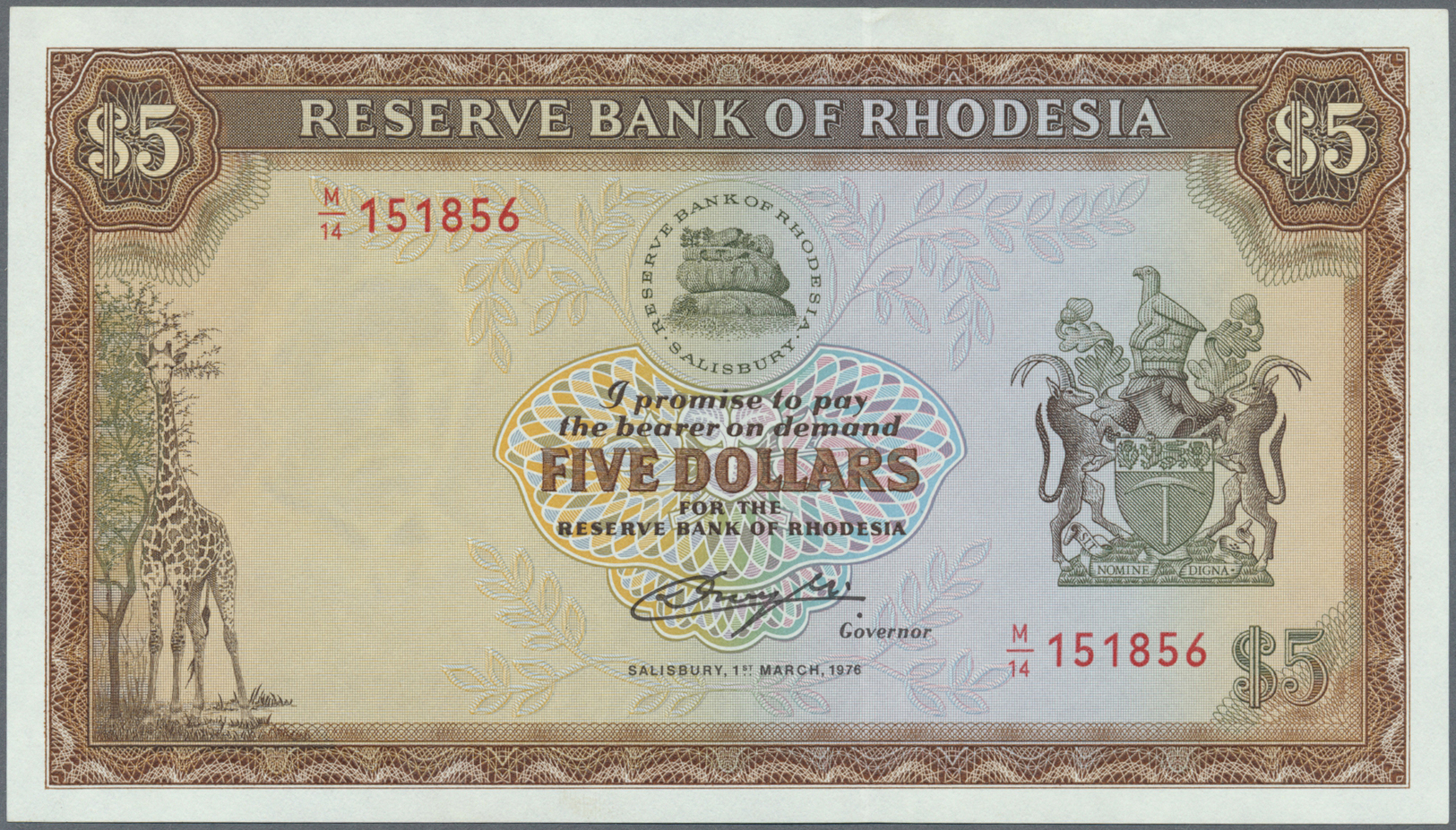 02036 Rhodesia / Rhodesien: Set Of 2 Notes Containing 5 Dollars 1976 P. 32b And 10 Dollars 1979 P. 41, Both In Condition - Rhodesia