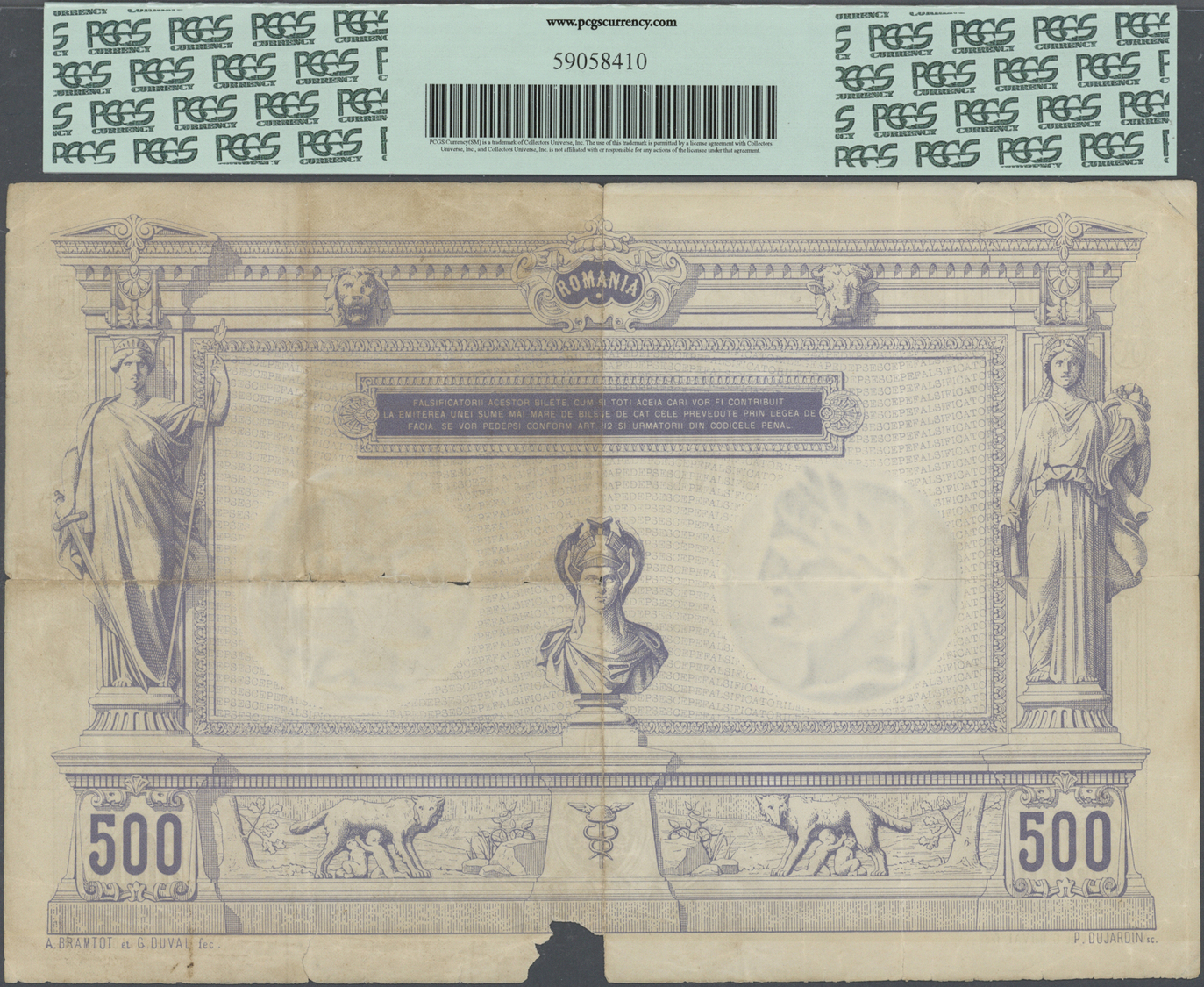 02039 Romania / Rumänien: Rare Banknote 500 Lei 1877 P. 6b, 3 Signatures, Bilet Hypothecar, Used With Folds And Creases, - Roumanie