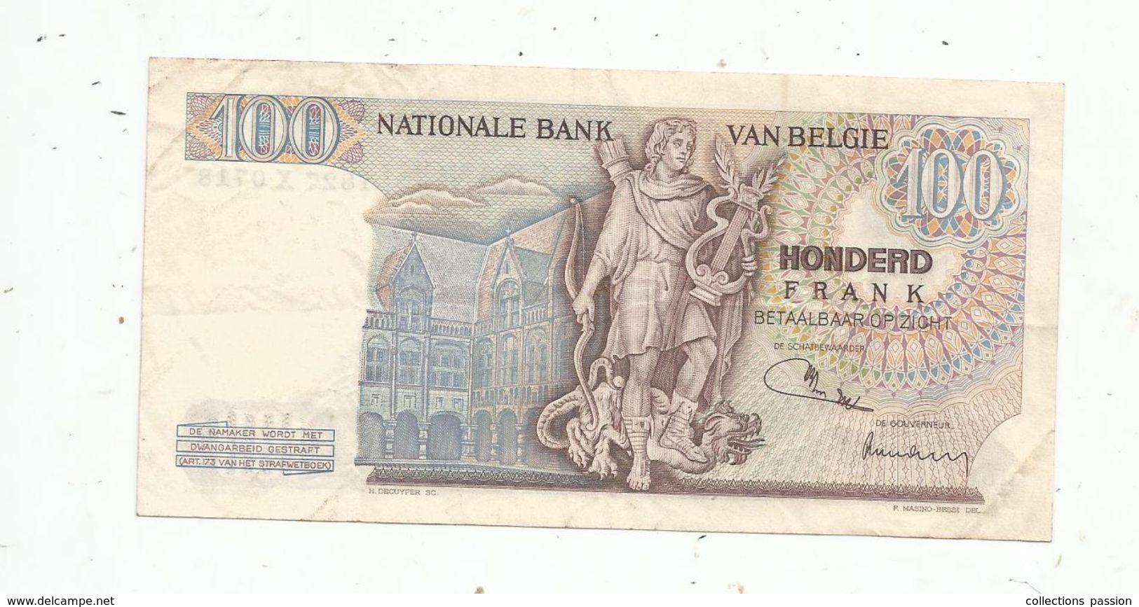 Cp , Billet , 100 Francs , Banque Nationale De BELGIQUE , 04-04-72 , 2 Scans - 100 Francs