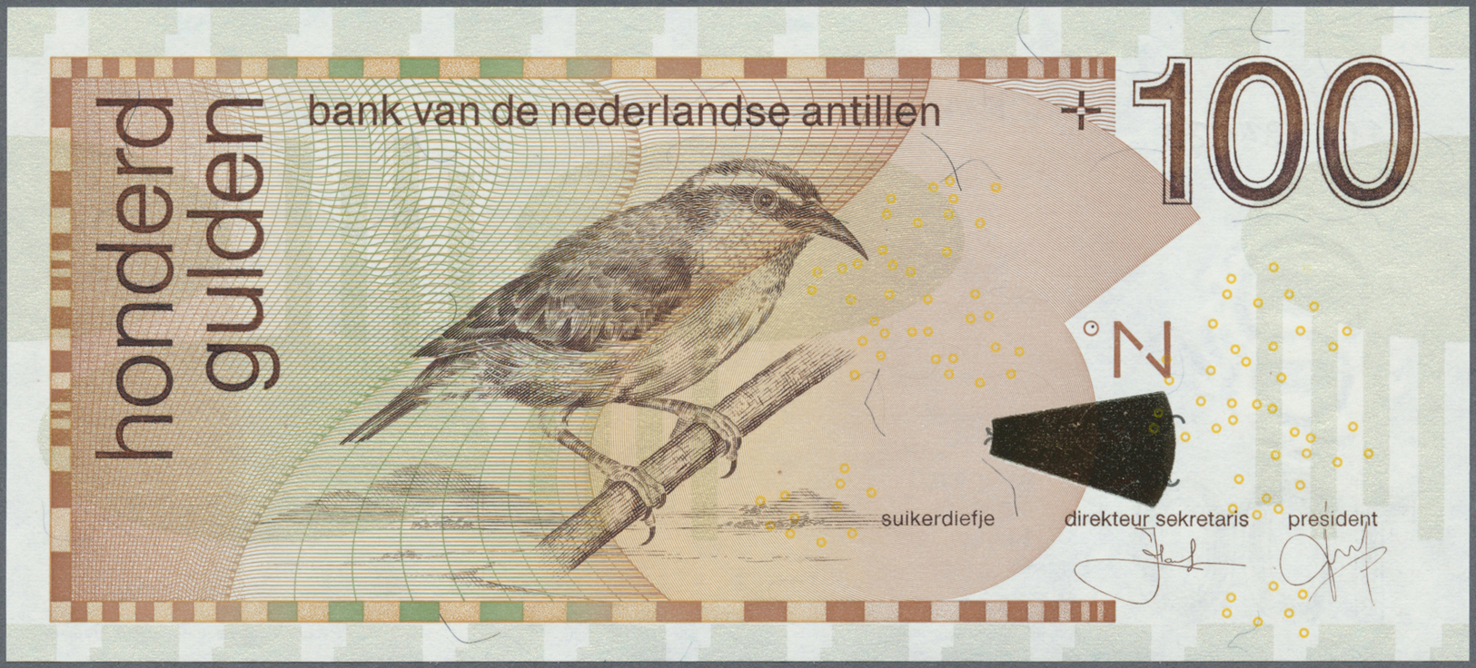 01788 Netherlands Antilles / Niederländische Antillen: Set Of 2 Notes Containing 25 And 100 Gulden 2003 & 2006 P. 29b, 3 - Netherlands Antilles (...-1986)