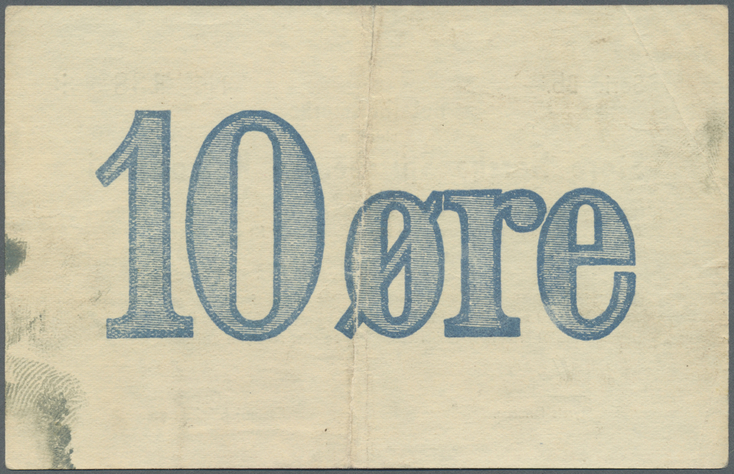 01922 Norway &ndash; Spitsbergen: 10 Oere 1948 P. NL, Center And Corner Fold, Light Stain On Back, Still Strong Paper, C - Norway