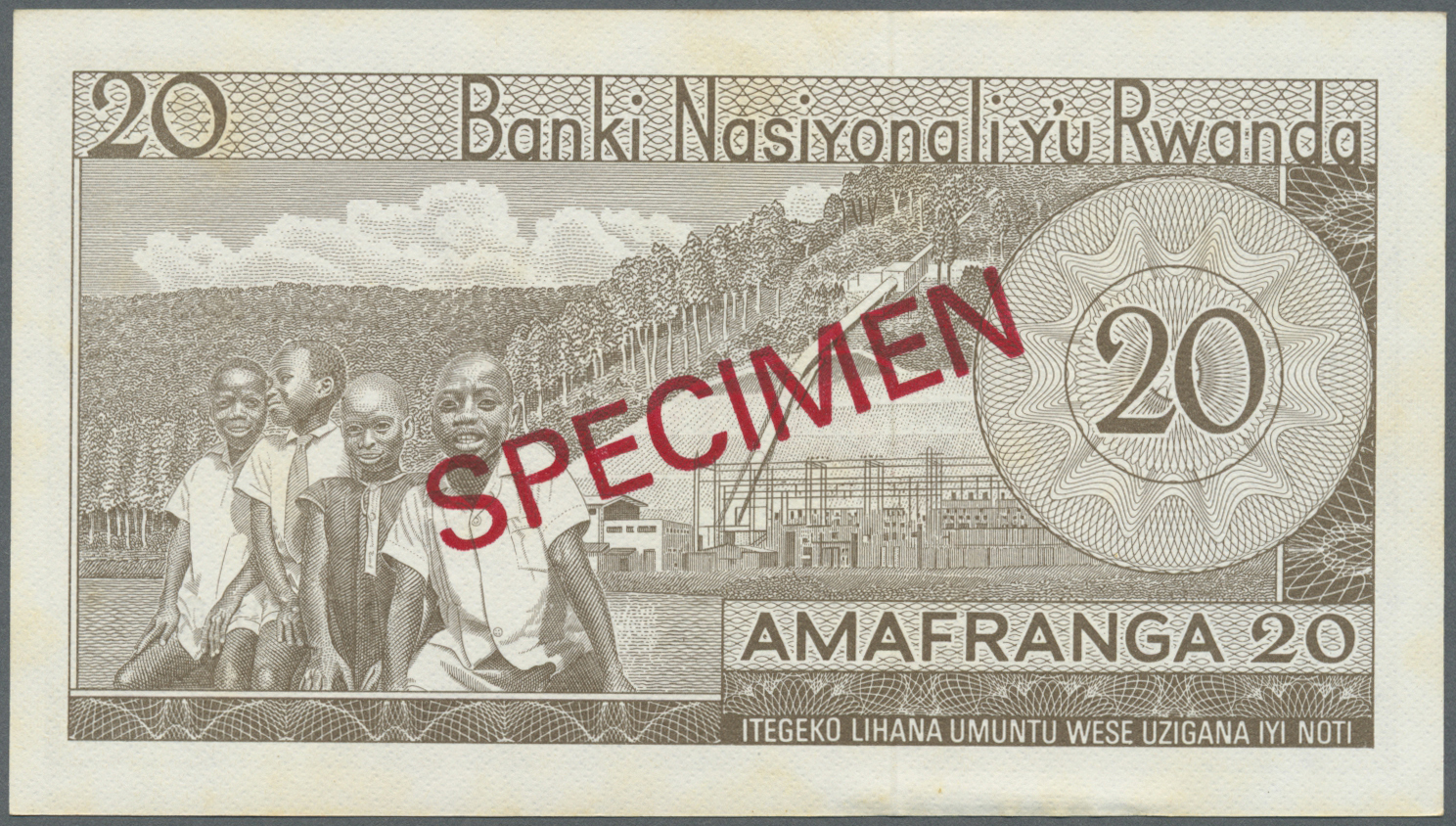 02824 Rwanda / Ruanda: Set Of 2 Specimen Notes Of 20 Francs 1969 & 1971 P. 6as, 6cs In Condition UNC And AUNC. (2 Pcs) - Rwanda