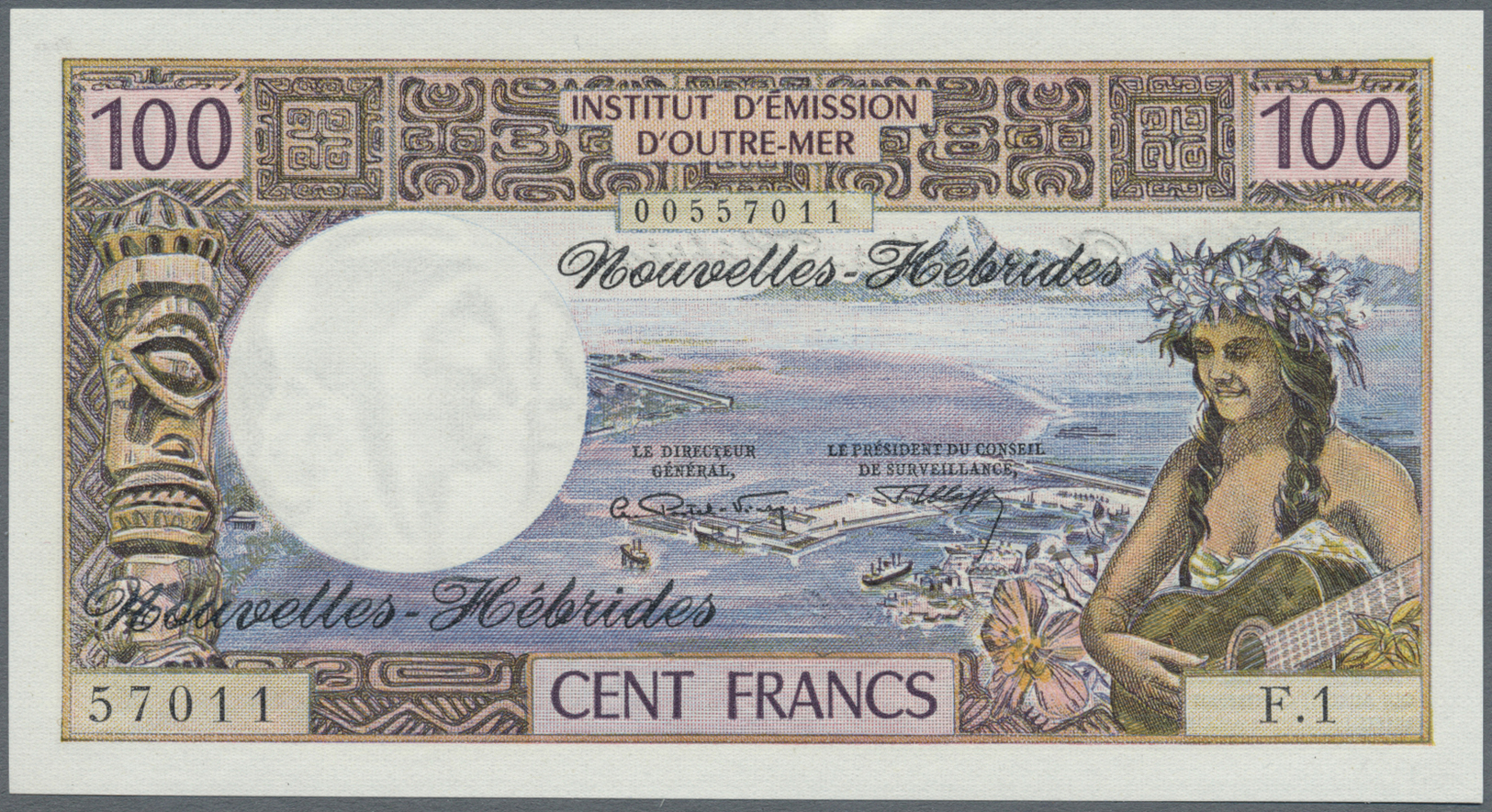 01830 New Hebrides / Neue Hebriden: 100 Francs ND P. 18a In Condition: UNC. - New Hebrides