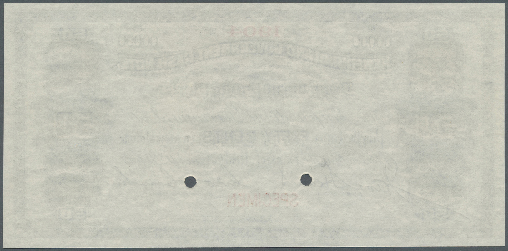 01849 Newfoundland / Neufundland: 50 Cents ND Specimen P. A5s With Small Red "Specimen" Overprint At Lower Border, Large - Canada