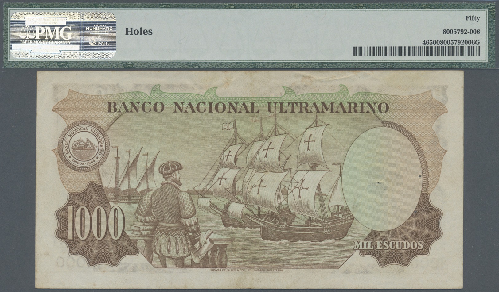 02023 Portuguese India / Portugiesisch Indien: Banco Nacional Ultramariono 1000 Escudos 1959, P.46, Very Rare High Denom - India
