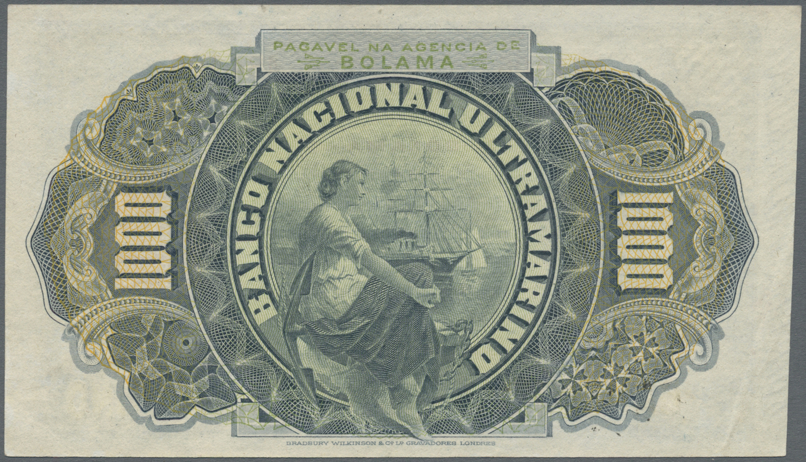02015 Portuguese Guinea  / Portugiesisch Guinea: 1000 Reis 1909 P. 1A, Light Handling In Paper, Condition: XF+. - Guinea