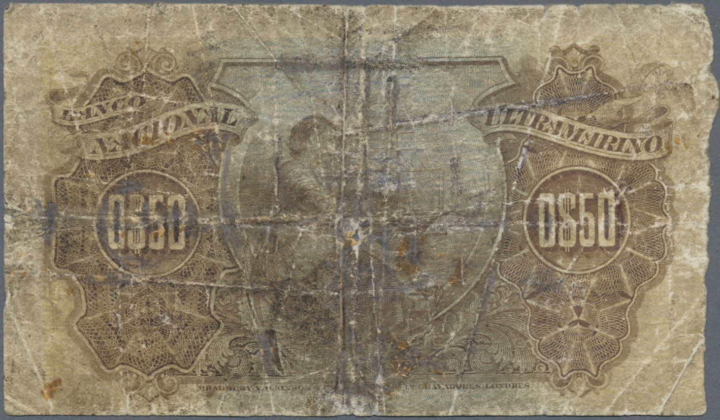 02016 Portuguese Guinea  / Portugiesisch Guinea: Seldom Offered 50 Centavos With Ovpt. BOLAMA P. 8, Stronger Used With M - Guinea