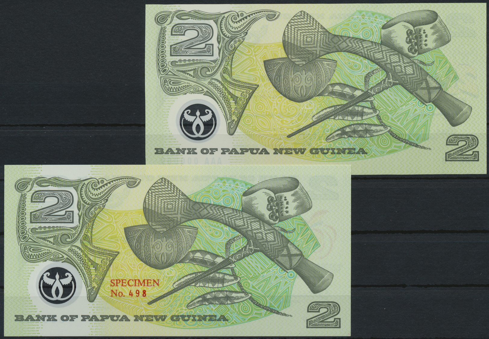 01943 Papua New Guinea: Pair With 2 Kina 1991 SPECIMEN Commemorating The 9th South Pacific Games, Papua New Guinea 1991 - Papua New Guinea