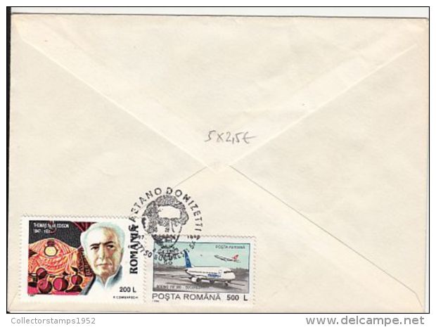 65201- GAETANO DONIZETTI, COMPOSER, MUSIC, SPECIAL POSTMARK ON COVER, BUCHAREST ATHENEUM STAMP, 1998, ROMANIA - Musik