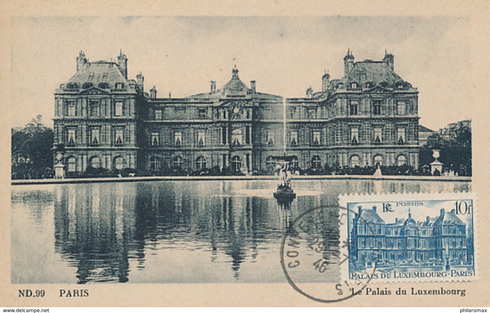 D31536 CARTE MAXIMUM CARD 1946 FRANCE - PALAIS DU LUXEMBOURG CP ORIGINAL - Other & Unclassified