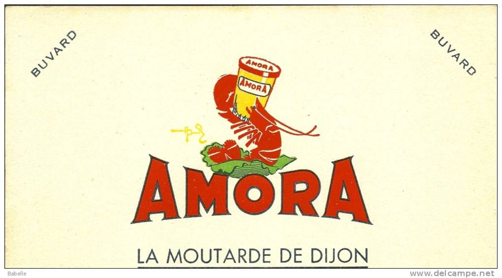 Buvard "AMORA" La Moutarde De Dijon - Sopas & Salsas