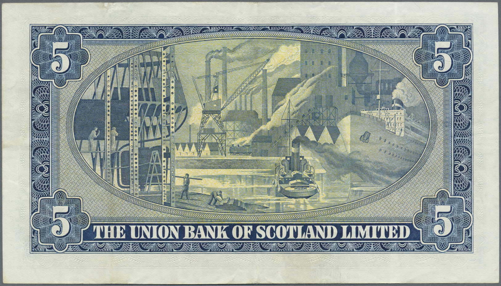 02878 Scotland / Schottland: 5 Pounds 1954 P. S817b, Light Vertical Folds, No Holes Or Tears, Still Crispness In Paper, - Autres & Non Classés