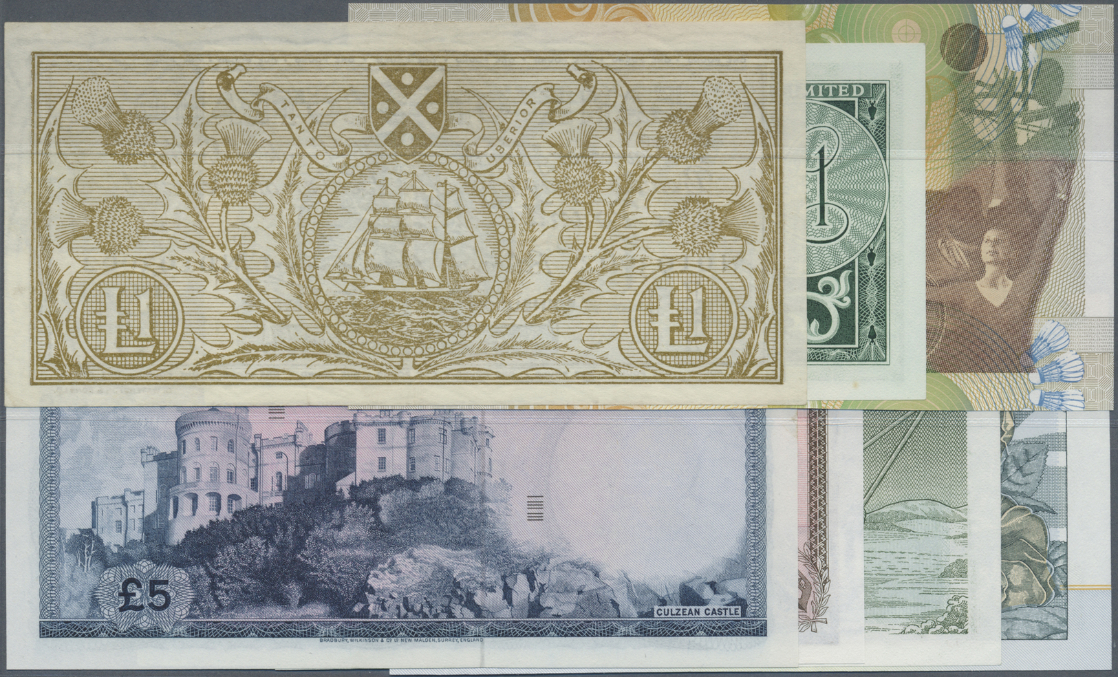 02879 Scotland / Schottland: Set Of 12 Mostly Different Notes Containing Bank Of Scotland 1 Pound 1966 (VF-) And 1962 (X - Autres & Non Classés