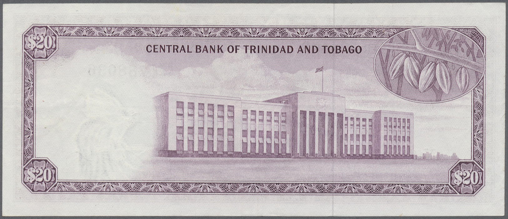 03106 Trinidad & Tobago: 20 Dollars L.1964 P. 29b. This Banknote With Portrait Of Queen Elizabeth II In Center Is The Hi - Trinité & Tobago