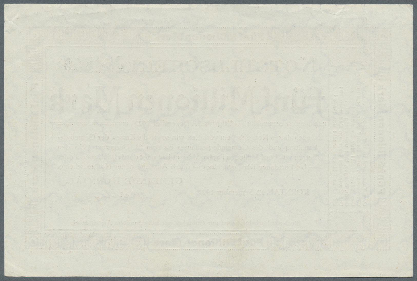 04299 Deutschland - Notgeld - Württemberg: Korntal, Gemeinde, 5, 10 Mio. Mark, 12.9.1923, Erh. II, Total 2 Scheine - [11] Emissions Locales