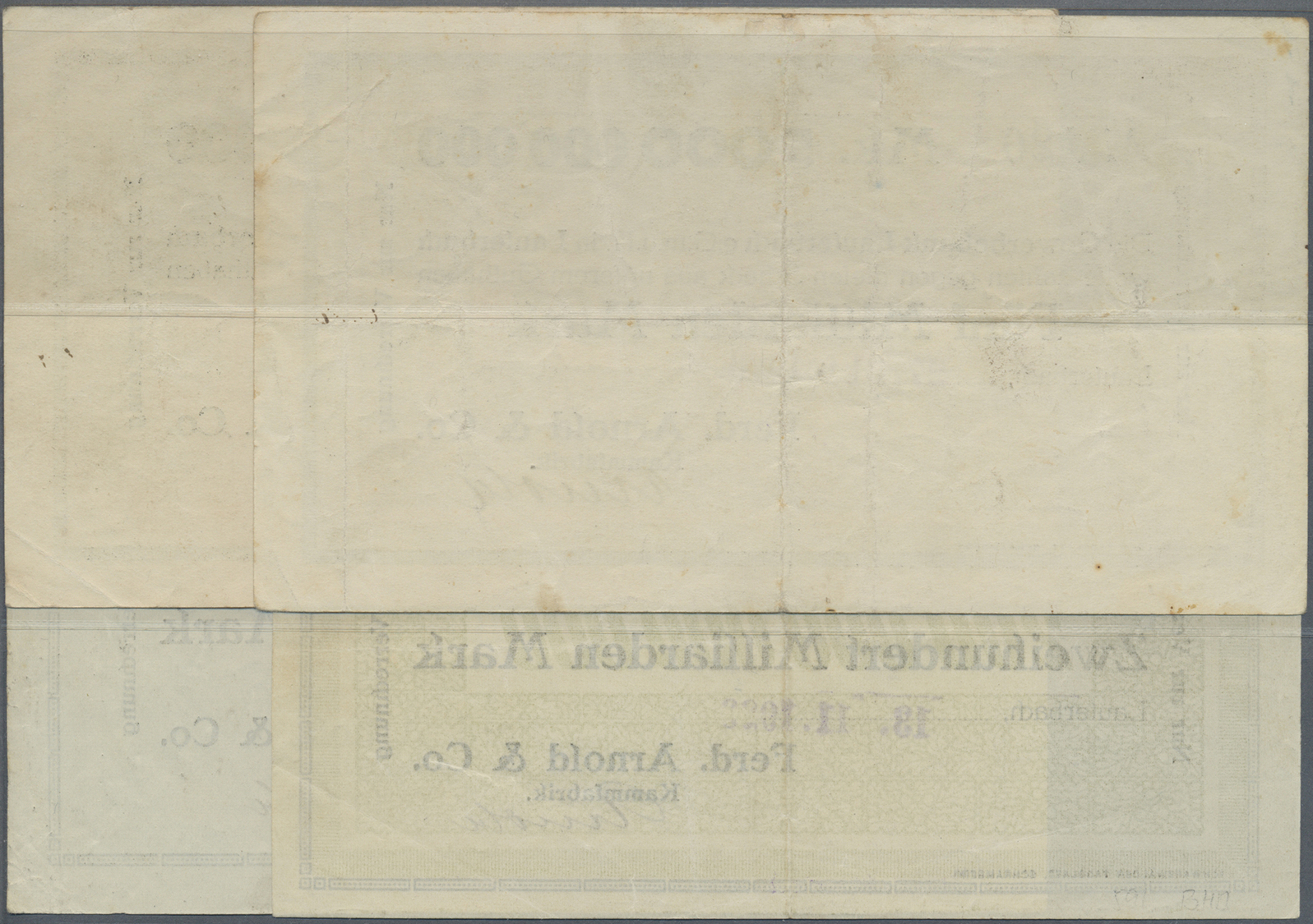 04301 Deutschland - Notgeld - Württemberg: Lauterbach, Ferd. Arnold & Co., Kammfabrik, 5 Mrd. Mark, 27.10., 30.10.1923; - [11] Emissions Locales