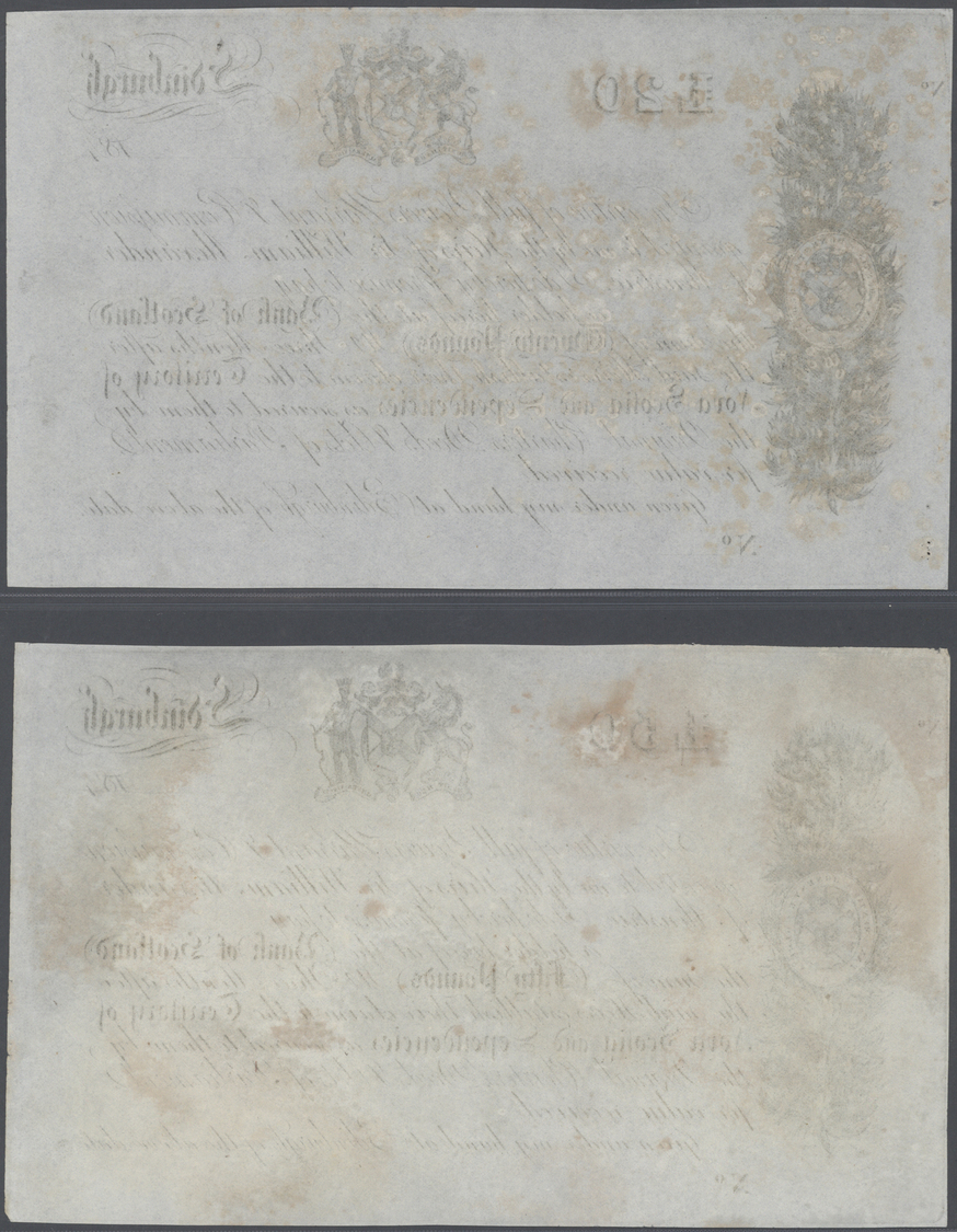02882 Scotland / Schottland: Pair With 20 And 50 Pounds 184x Unsigned Remainder Without Serial Number And Signature, P.N - Autres & Non Classés