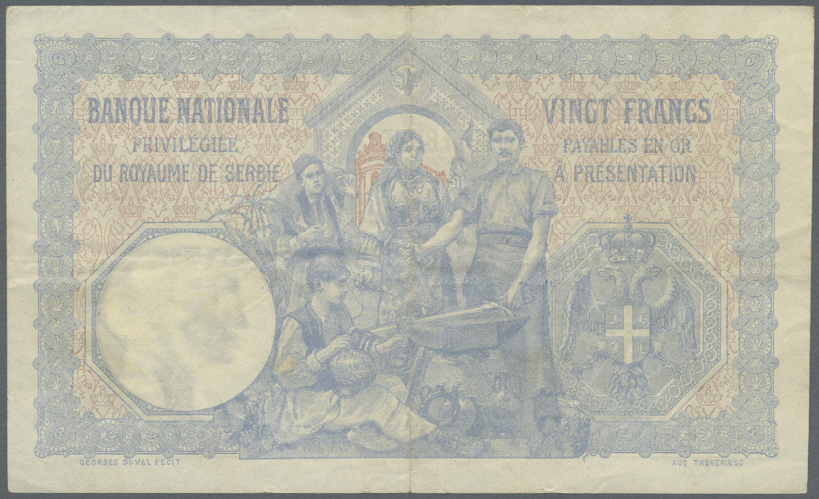 02884 Serbia / Serbien: 20 Dinara 1905, P.11, Rare Note In Very Nice Condition With Vertical Fold At Center, Some Other - Serbie
