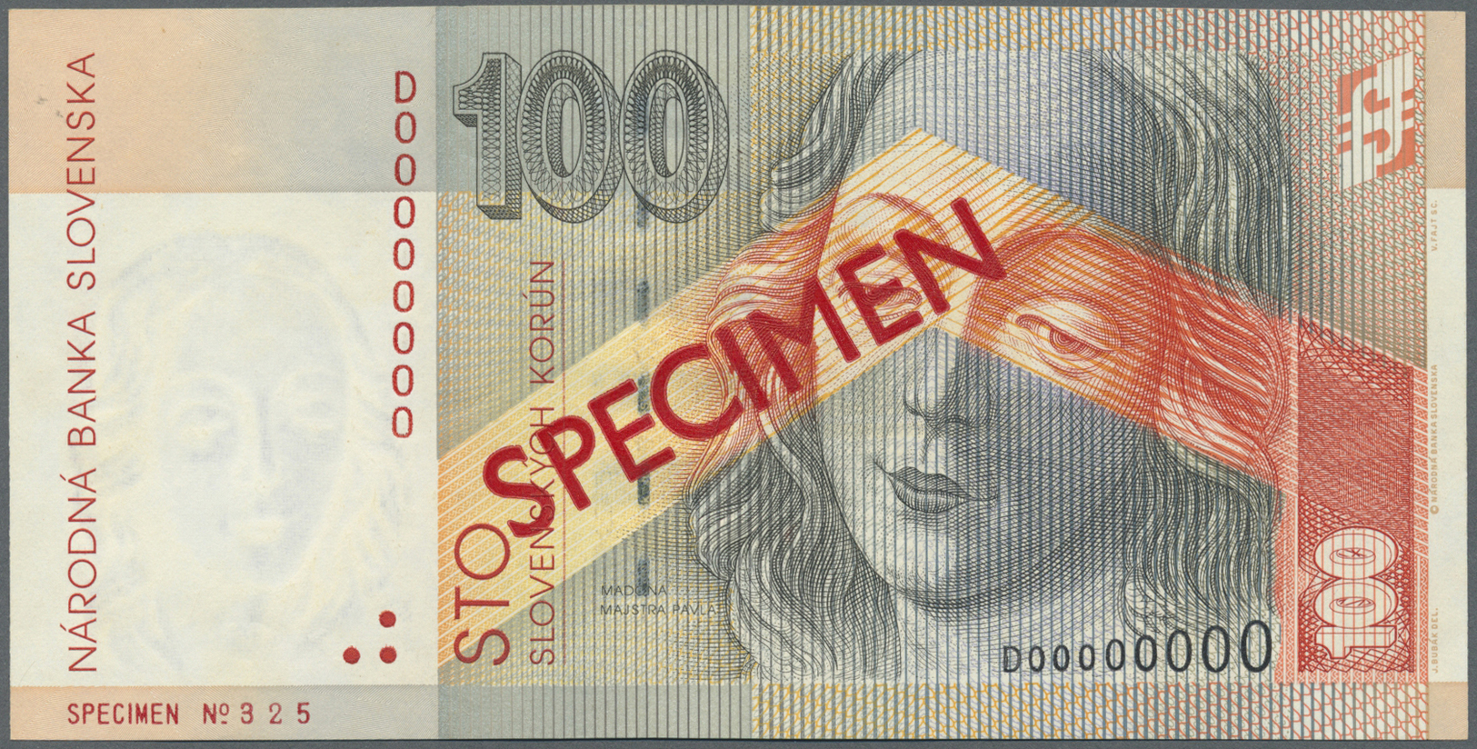 02911 Slovakia / Slovakei: Set Of 2 Specimen Notes Containing 20 And 100 Korun 1996 & 1997 P. 20s, 22s, Both In Conditio - Slovakia