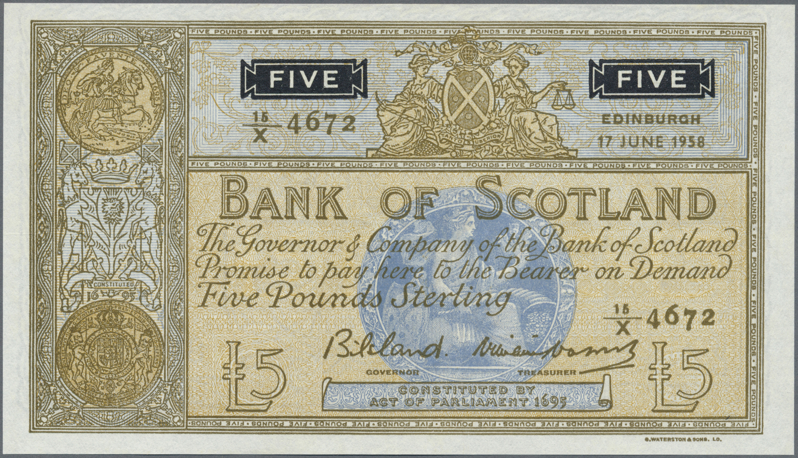 02848 Scotland / Schottland: 5 Pounds 1958 P. 101 In Condition: UNC. - Autres & Non Classés