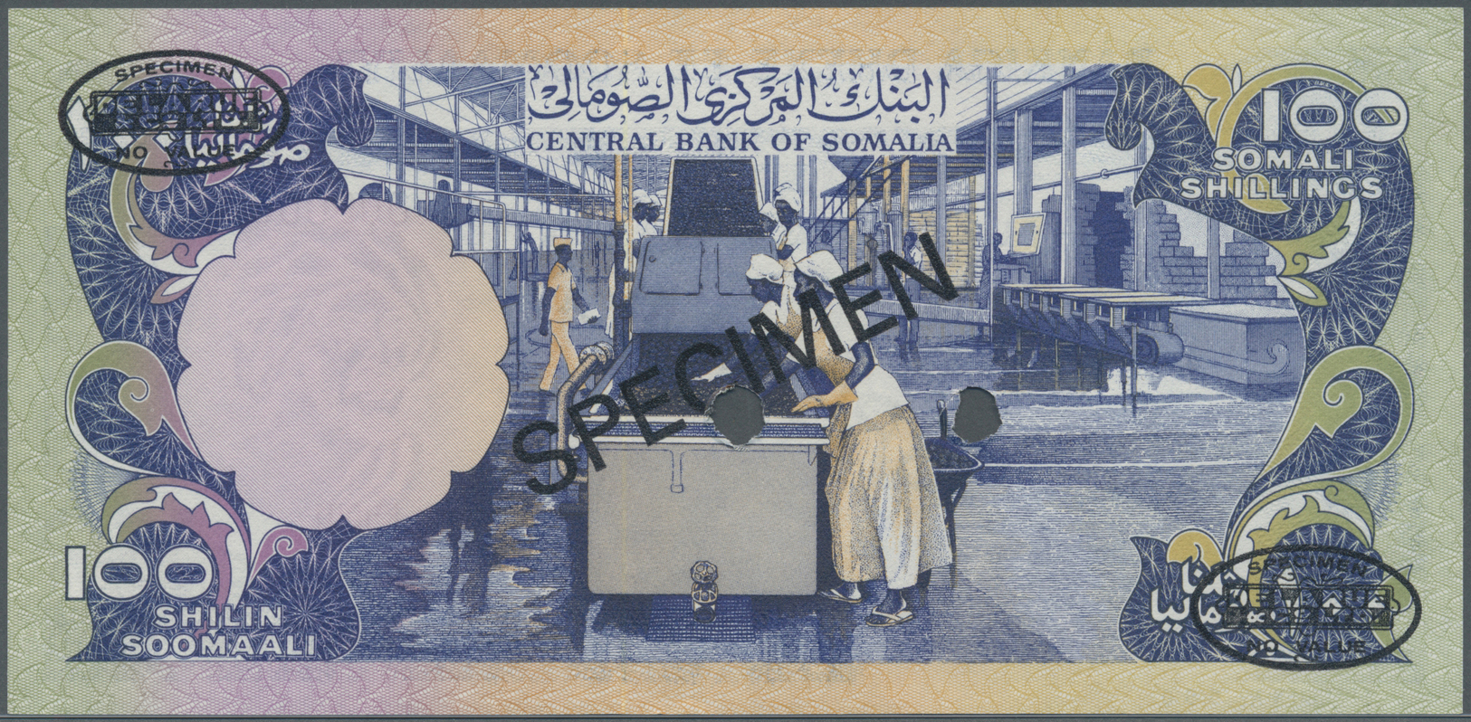 02936 Somalia: 100 Shillings 1981 Specimen P. 30s In Condition: UNC. - Somalie