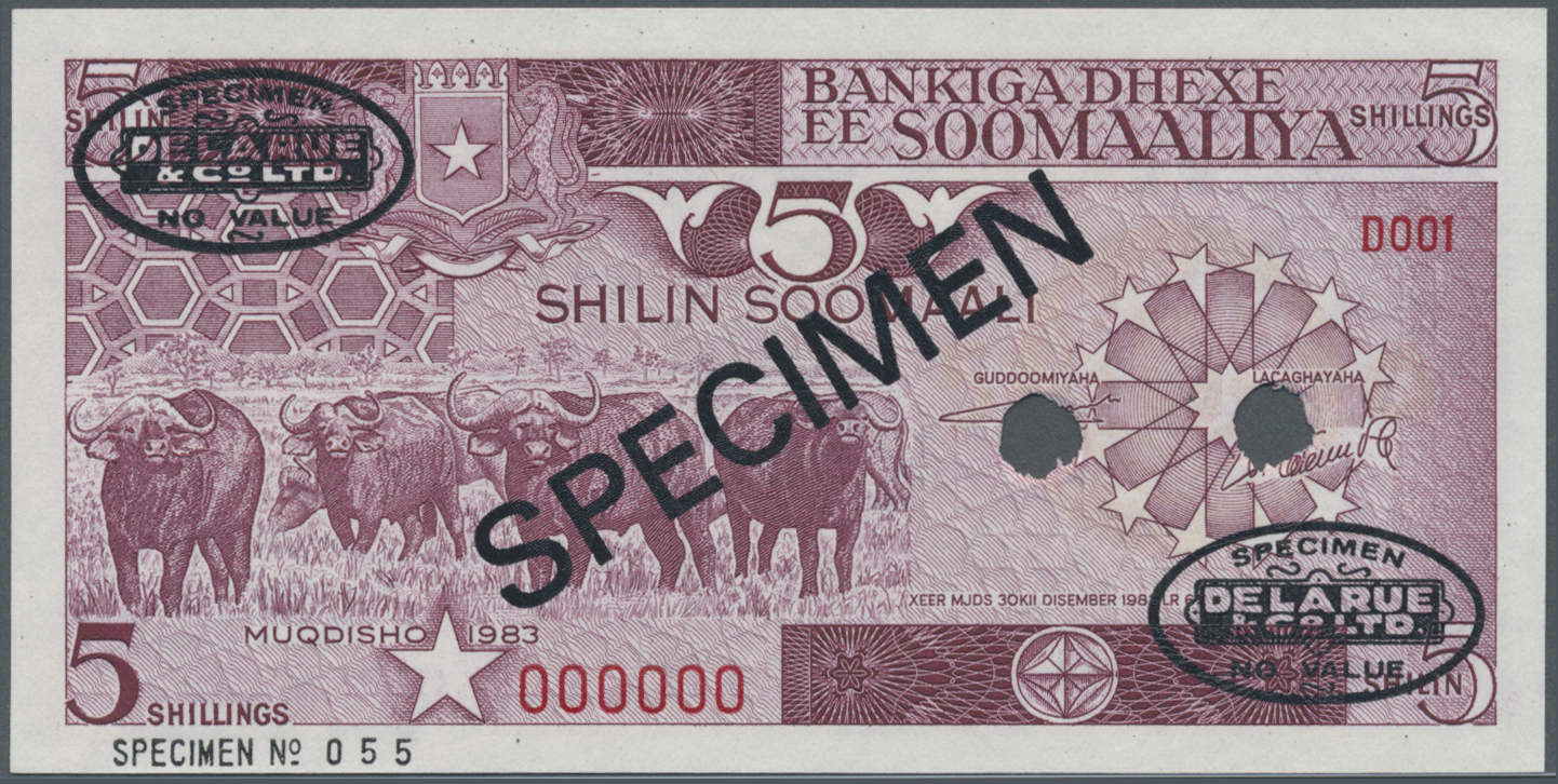 02937 Somalia: 5 Shillings 1983 Specimen P. 31as In Condition: UNC. - Somalie