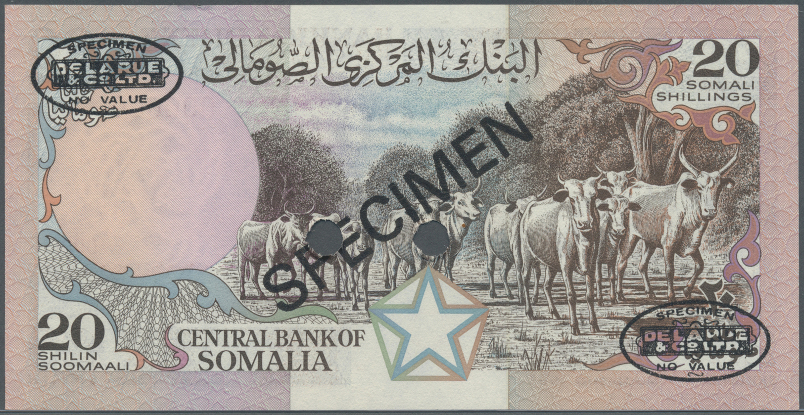 02939 Somalia: 20 Shillings 1987 Specimen P. 33cs In Condition: AUNC. - Somalie