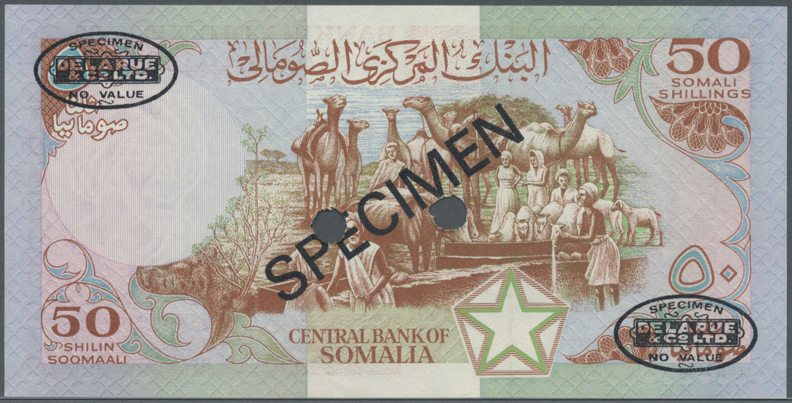 02940 Somalia: 50 Shillings 1983 Specimen P. 34as In Condition: UNC. - Somalie