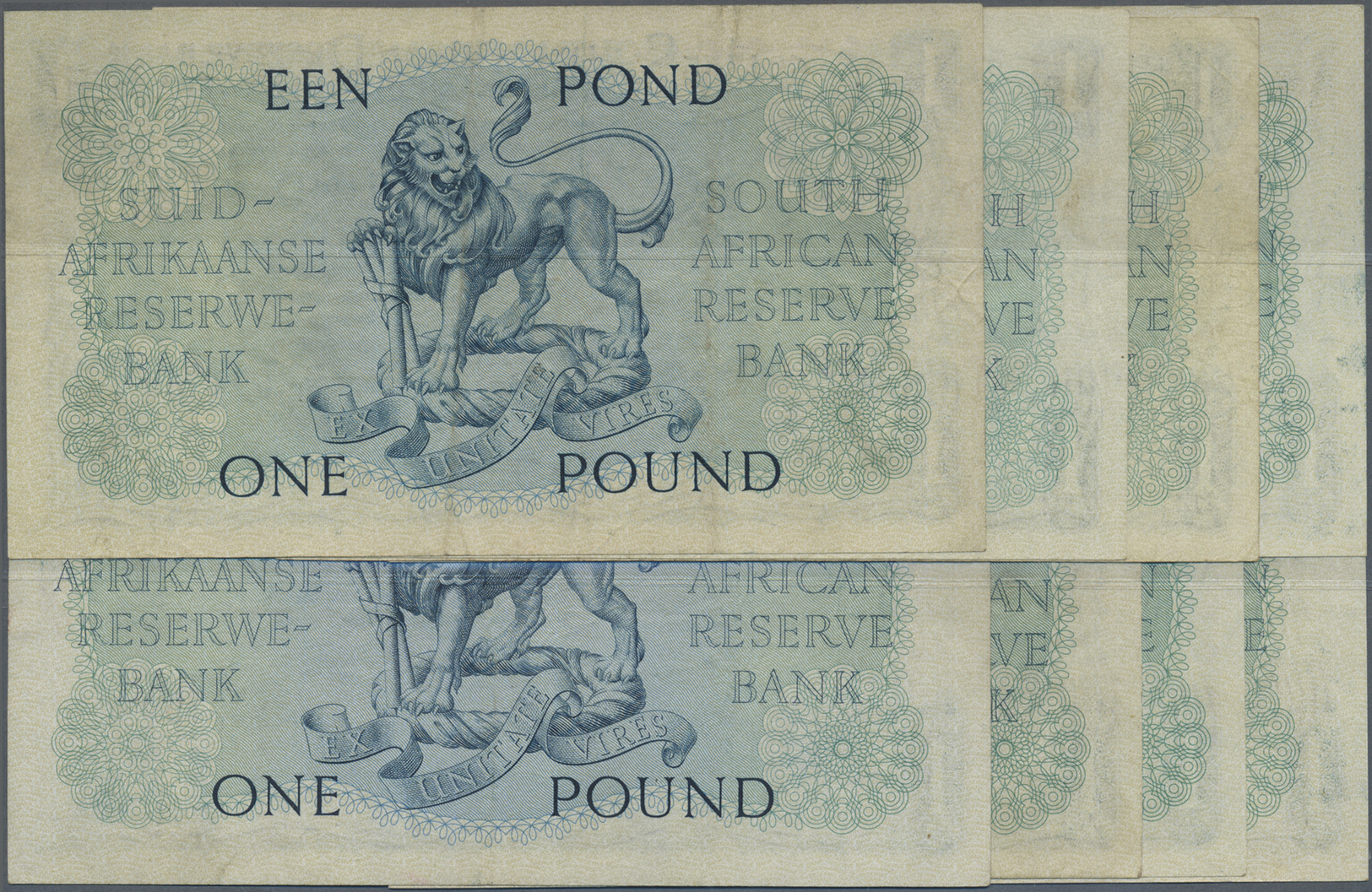 02954 South Africa / Südafrika: Set Of 8 Notes Of 1 Pound Pick 92 And 93, Containing 2x 1949, 5x 1951 And 1x 1953, Condi - Afrique Du Sud