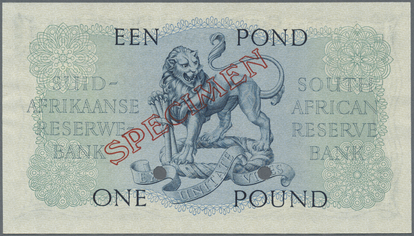 02955 South Africa / Südafrika: 1 Pound September 1st 1948 SPECIMEN, P.92as, Slightly Wavy Paper, Otherwise Perfect: AUN - Afrique Du Sud