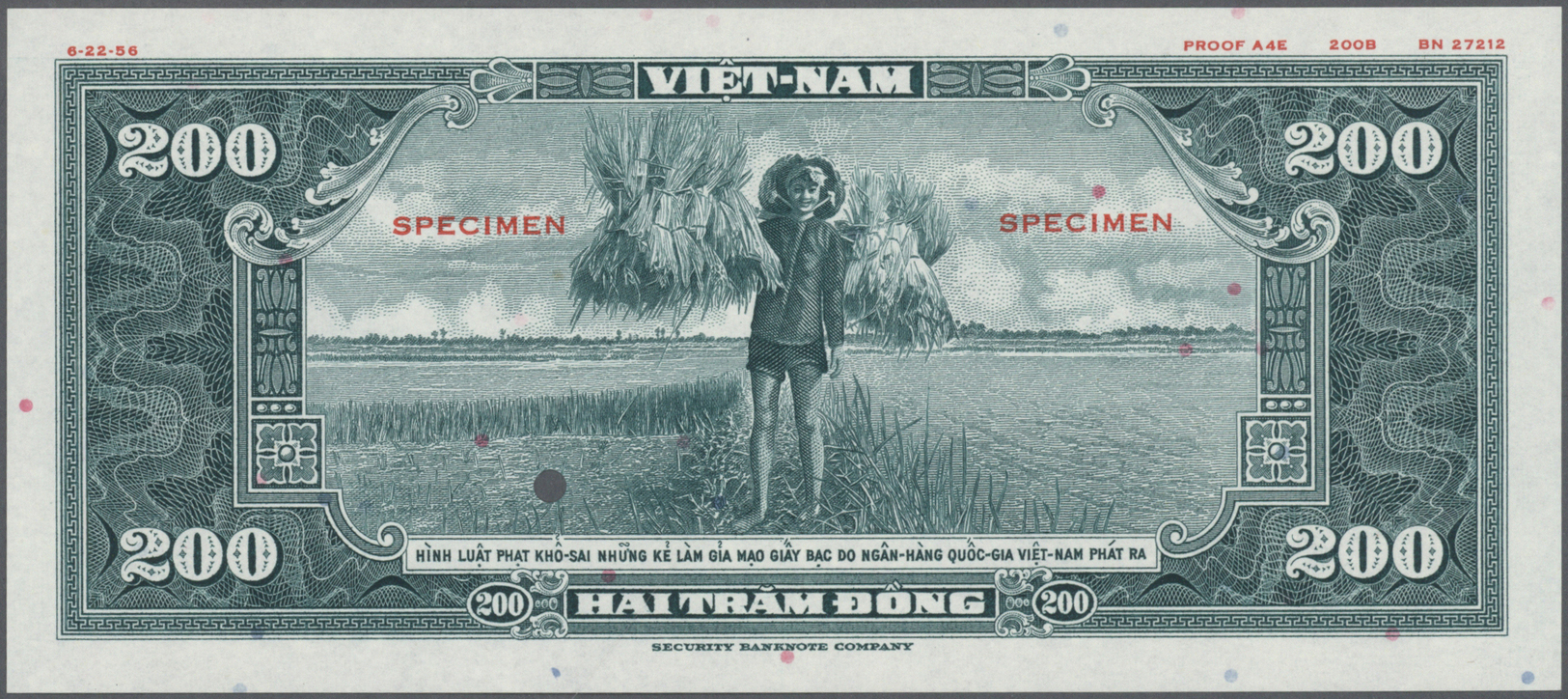 02967 South Vietnam / Süd Vietnam: Large Set Of 11 Separately Printed Front And Back Side Proofs (total 22 Proofs Font & - Viêt-Nam