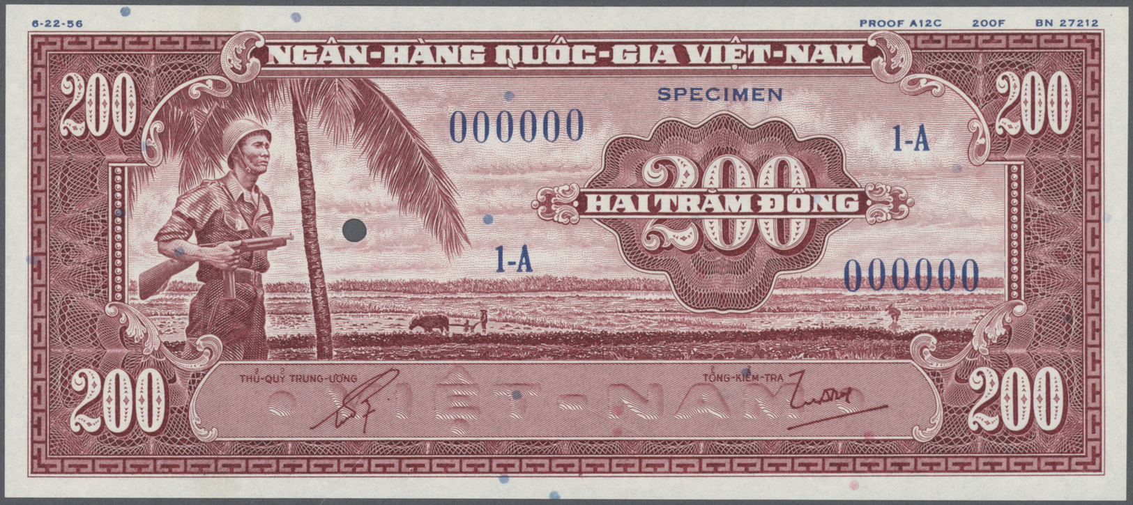 02967 South Vietnam / Süd Vietnam: large set of 11 separately printed front and back side proofs (total 22 proofs font &