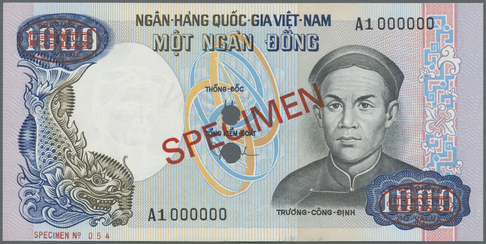 02970 South Vietnam / Süd Vietnam: 1000 Dong 1975 Specimen P. 34As In Condition: UNC. - Viêt-Nam