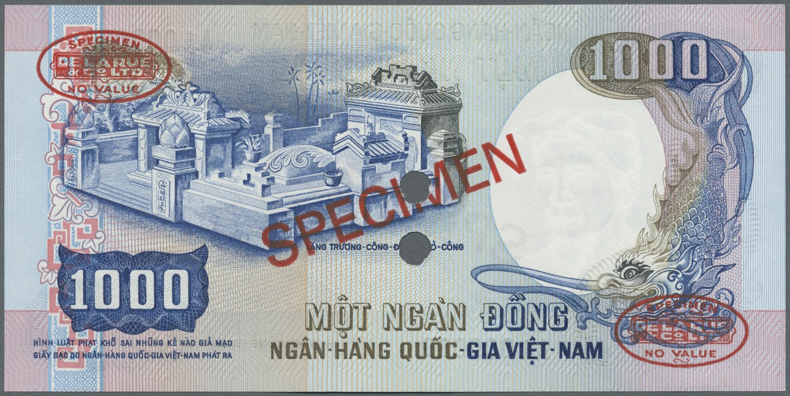 02970 South Vietnam / Süd Vietnam: 1000 Dong 1975 Specimen P. 34As In Condition: UNC. - Viêt-Nam