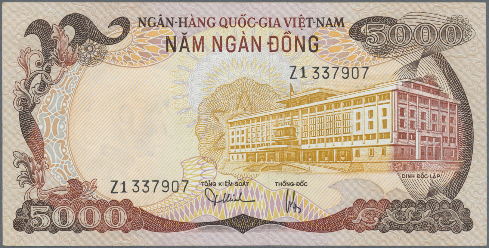 02971 South Vietnam / Süd Vietnam: 5000 Dong ND P. 35, Series Z1, Only Very Light Dints In Paper, No Folds, Condition: A - Viêt-Nam