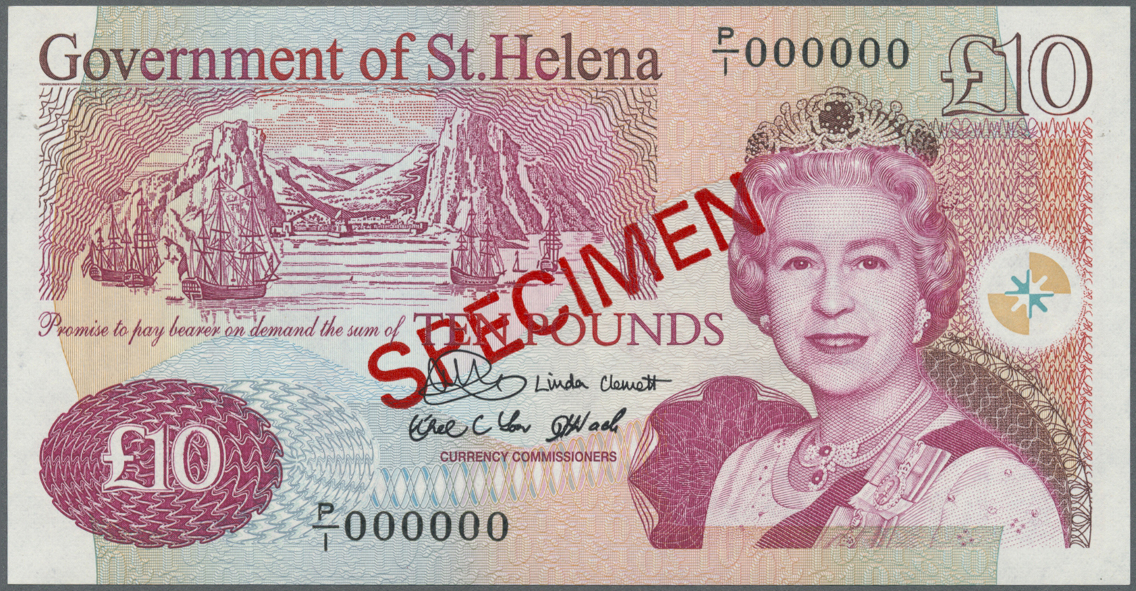 03020 St. Helena: Set Of 2 Specimen Notes 10 And 20 Pounds ND(1998-2012) P. 12s, 13s In Condition: UNC. (2 Pcs) - Sainte-Hélène