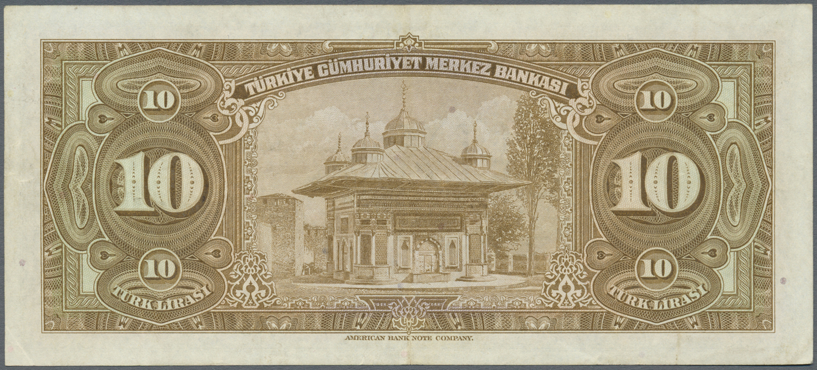 03124 Turkey / Türkei: 10 Lira ND(1948) P. 148a, Light Vertical Folds And Handling In Paper, No Holes Or Tears, Original - Turquie