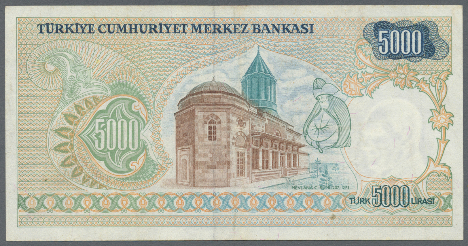 03128 Turkey / Türkei: 5000 Lira L.1970 P. 196A, One Of The Key Notes Of Modern Banknotes Of Turkey, This Example With L - Turquie