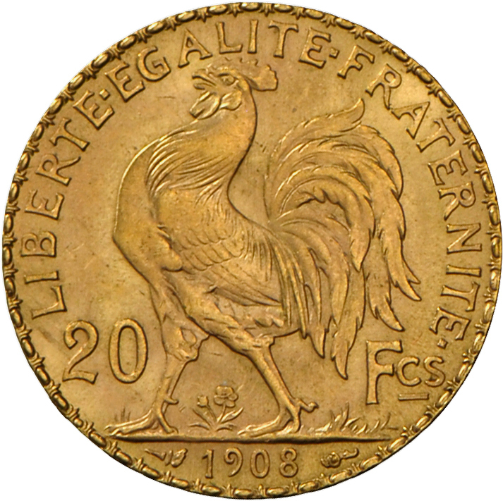 05685 Frankreich - Anlagegold: Lot 3 X 20 Francs "Hahn": 1908, 1908, 1913; KM 857; Gold 900/1000 6,45g; Vorzüglich - Autres & Non Classés