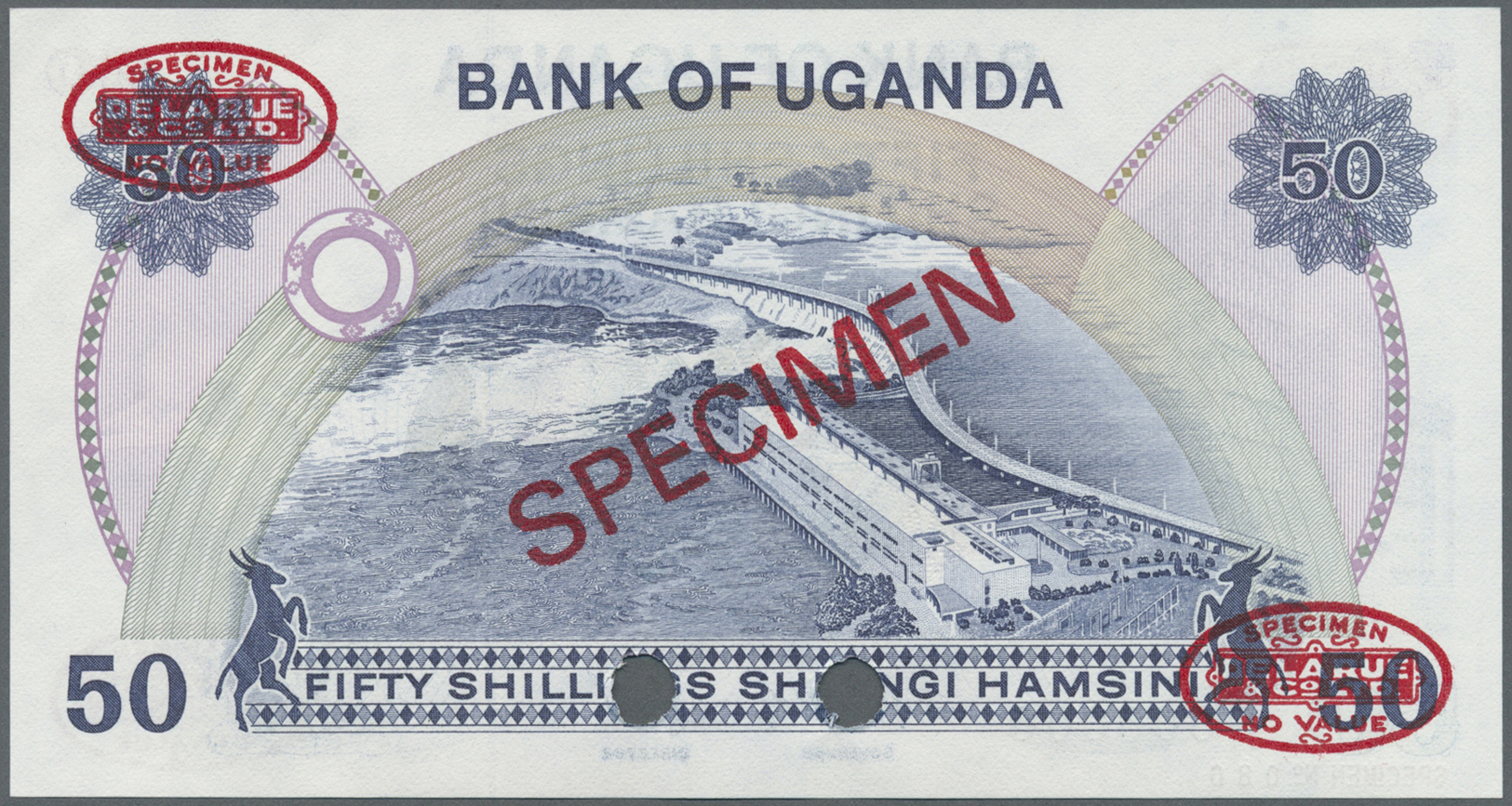 03137 Uganda: 50 Shillings 1979 Speicmen P. 13bs In Condition: AUNC. - Ouganda